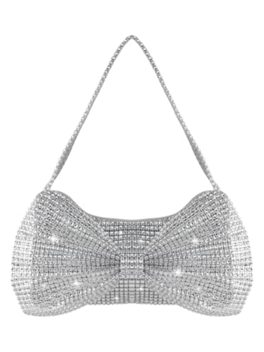 Rhinestone Evening Clutch Purse for Women Bowknot Sparkly Party Handbag